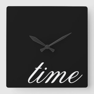 Horloge Carrée Black and white minimalistic
