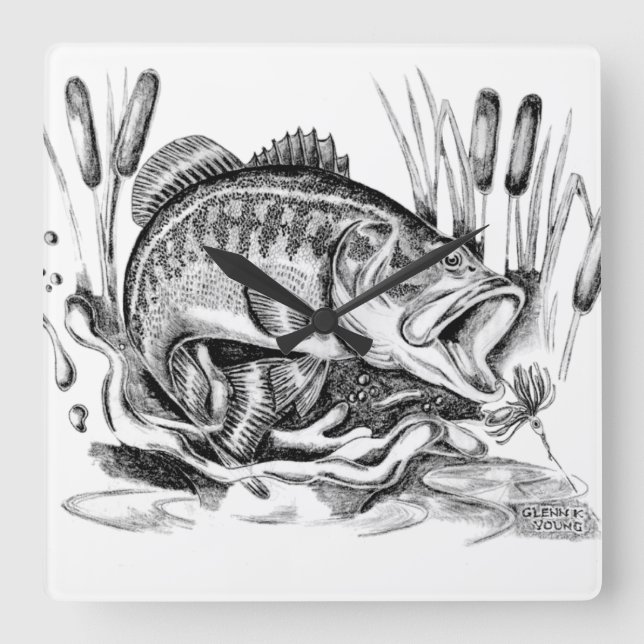 Horloge Carrée Black bass (Recto)