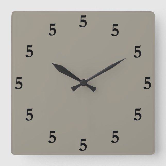 Horloge Carrée Black Five Heures Quelque Part, Aluminium Gris Arg (Recto)