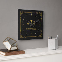 Black Leather Gold Justice Scale Vintage Frame