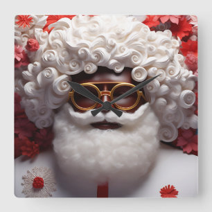 Horloge Carrée Black Père Noël Melanin Noël King Bruh Saint Nick