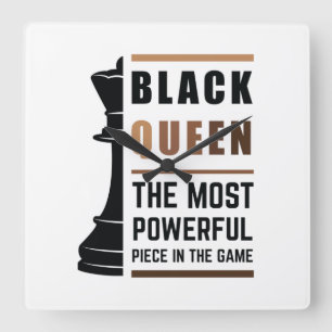 Horloge Carrée Black Queen La Pièce La Plus Puissante Dans Le Jeu