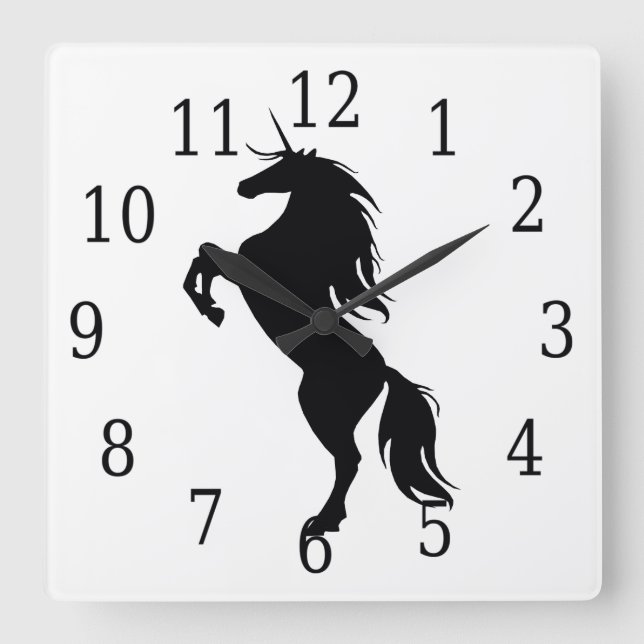 Horloge Carrée Black Unicorn (Recto)