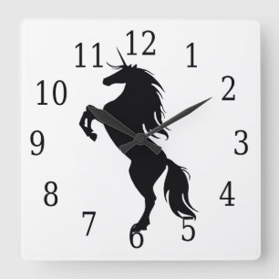 Horloge Carrée Black Unicorn