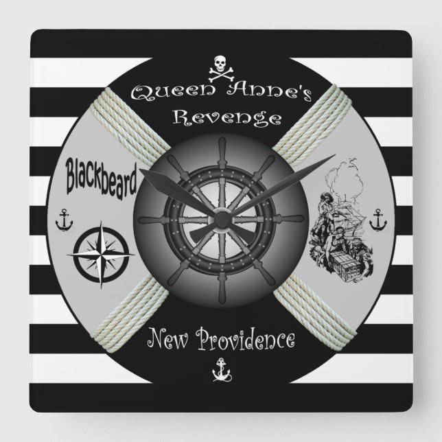 Horloge Carrée Blackbeard ~Queen le ~Pirate~Life-anneau de la (Recto)