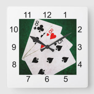 Horloge Carrée Blackjack 21 point - Eight, Eight, Five