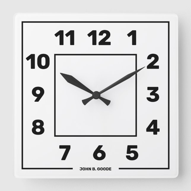 Horloge Carrée Blanc de base personnalisé (Recto)