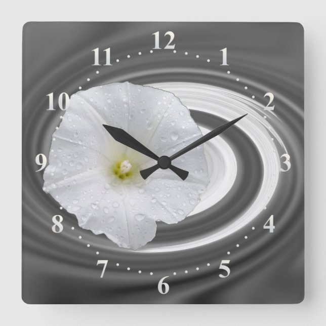 Horloge Carrée blanc et gris (Recto)