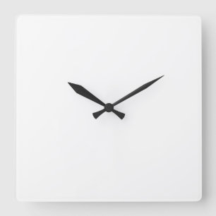 Horloge Carrée Blanc simple personnalisable