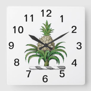 Horloge Carrée Blason Préparatoire de l'Arbre Fruitier Couronne
