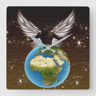 Horloge Carrée Blessings d'Afrique