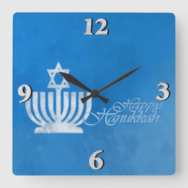 Horloge Carrée Blessings of the Menorah (Recto)