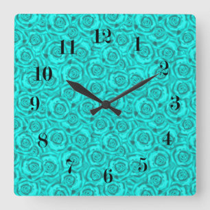 Horloge Carrée bleu