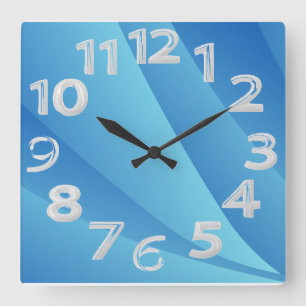HORLOGE CARRÉE BLEU CLAIR