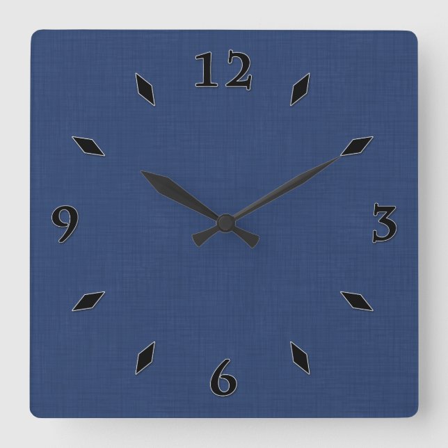 Horloge Carrée Bleu foncé texturé   (Recto)