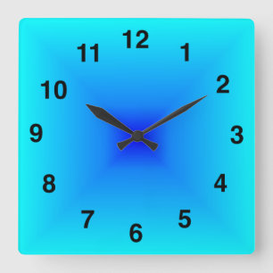 Horloge Carrée Bleu géométrique Stylisé Élégant Nouveau design