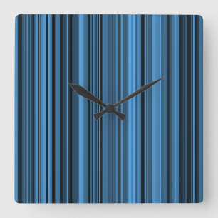 Horloge Carrée Bleu - Grandes noires