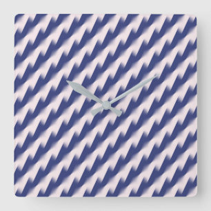Horloge Carrée Bleu marine et rose en bloc de couleur diagonale o