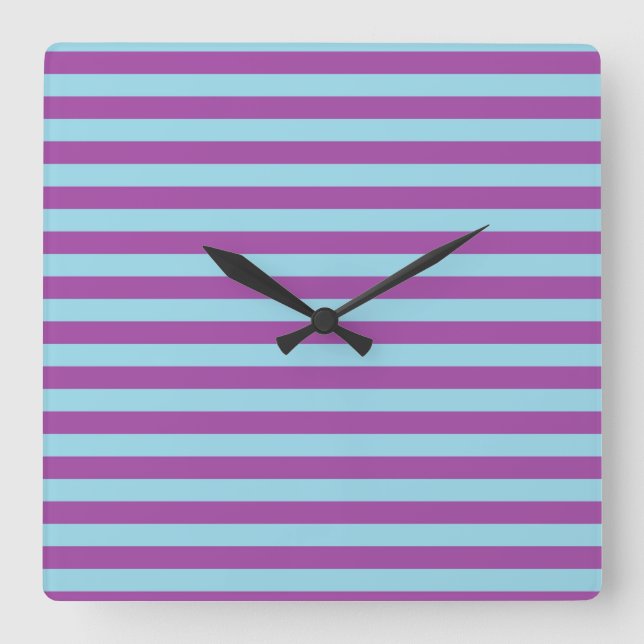 Horloge Carrée Bleu pastel et pourpre (Recto)