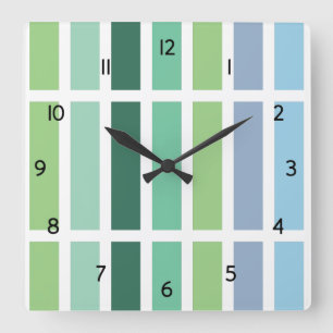 Horloge Carrée Bleu vert
