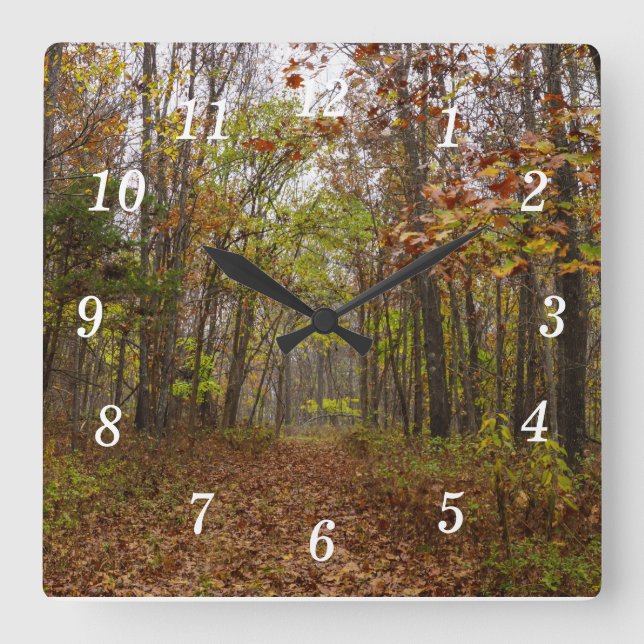 Horloge Carrée Bliss d'automne (Recto)