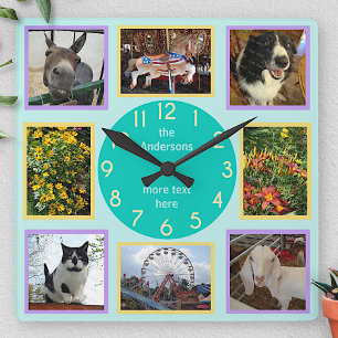 Horloge Carrée Bloc de couleur personnalisé photo 8