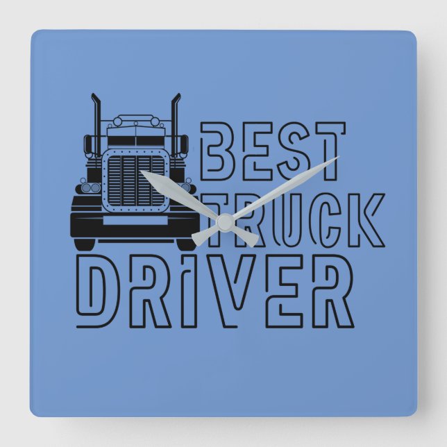 Horloge Carrée Blue Best Truck Driver Carrier (Recto)