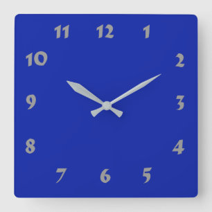 Horloge Carrée Blue clock changeable