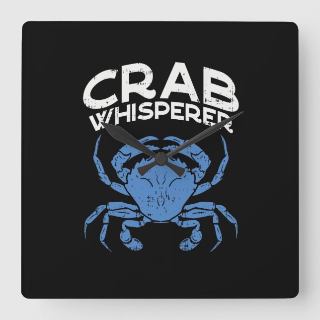 Horloge Carrée Blue Crab - Crab Whisperer (Recto)