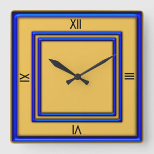 Horloge Carrée Blue Frame 4