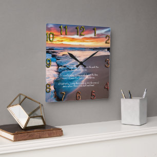 Horloge Carrée Blue Ocean Gold Christian Faith