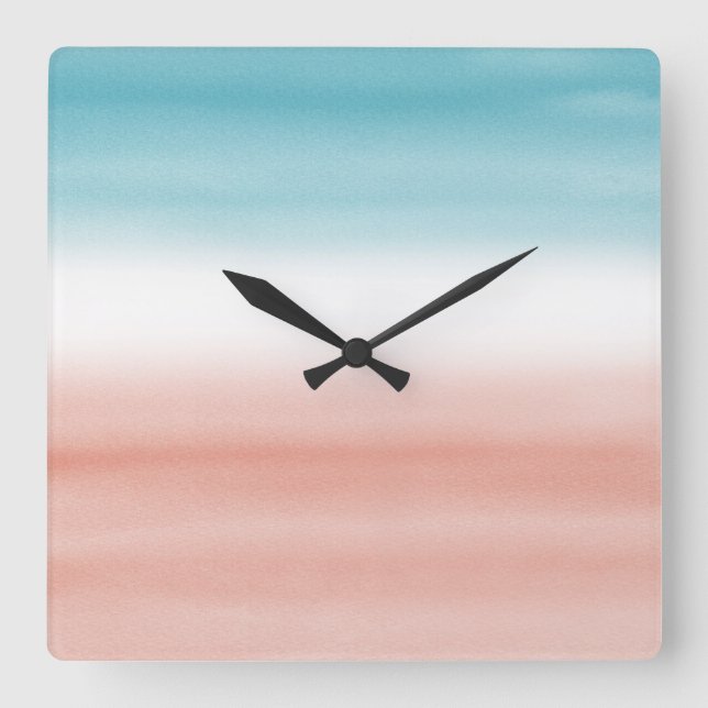 Horloge Carrée Blue peach ombre (Recto)