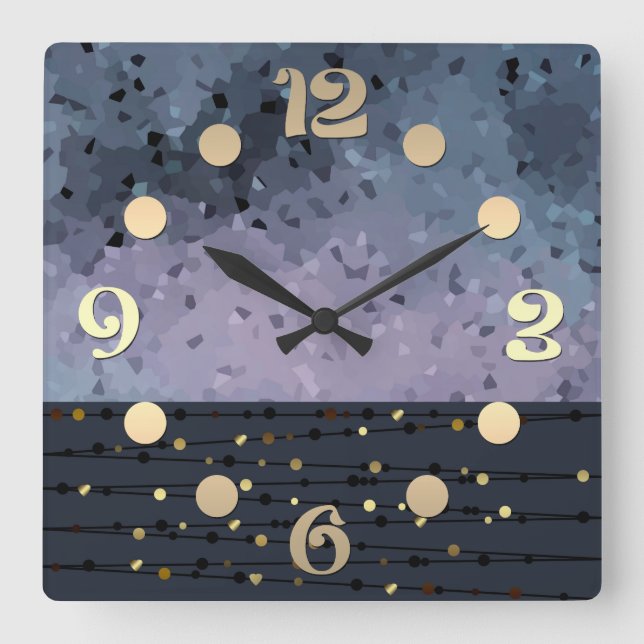 Horloge Carrée Blue purple (Recto)