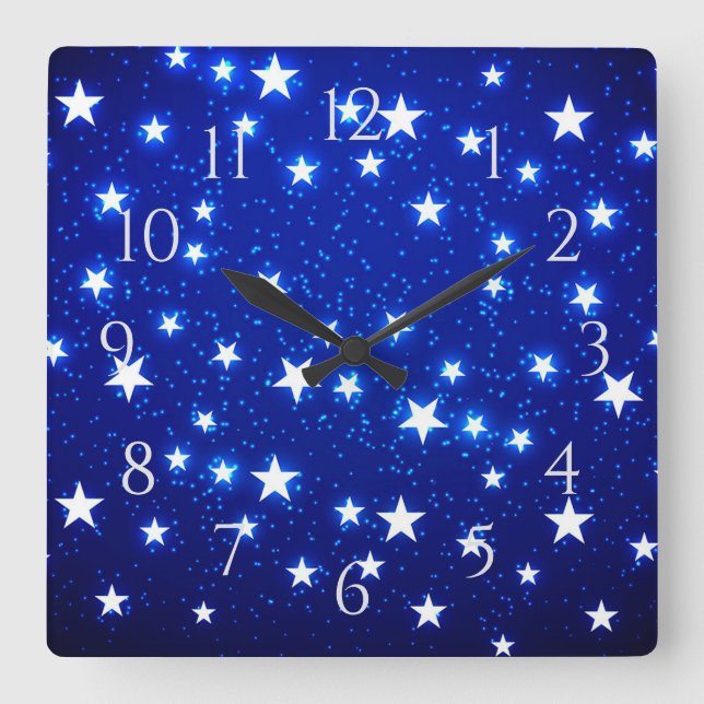Horloge Carrée Blue Stargazer (Recto)