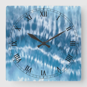 Horloge Carrée Blue Tie Dye