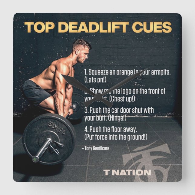 Horloge Carrée Bodybuilding Gym entraînement Motivationnel (Recto)