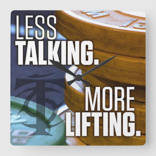 Horloge Carrée Bodybuilding Gym entraînement Motivationnel (Recto)