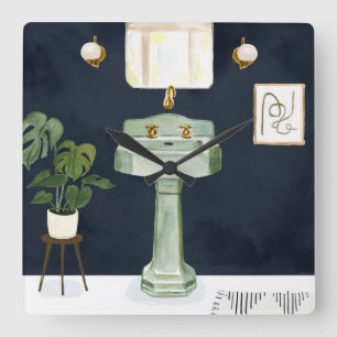 Horloge Carrée Boho Bath Sinks II
