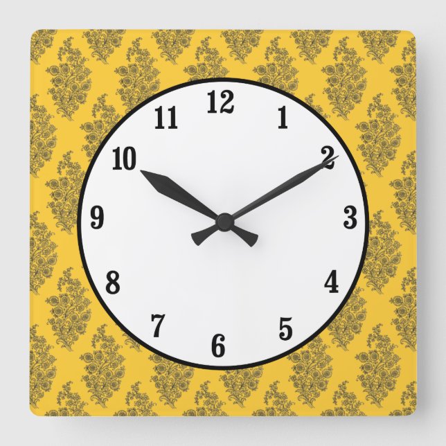 Horloge Carrée Boho India Block Print (Recto)