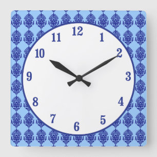 Horloge Carrée Boho India Block Print