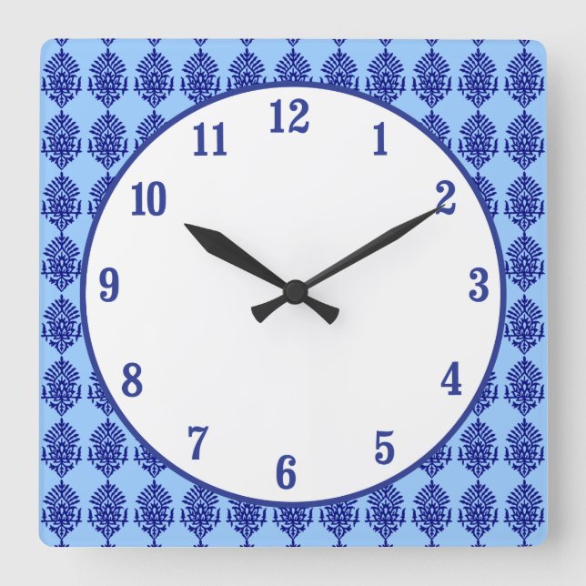 Horloge Carrée Boho India Block Print (Recto)