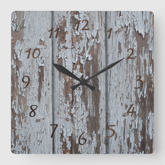 Horloge Carrée bois (Recto)