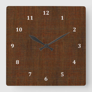 Horloge Carrée Bois de bambou rustique - Tissu