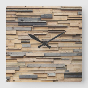 Horloge Carrée Bois récupéré, matériau durable