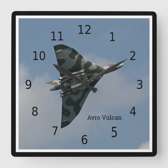Horloge Carrée Bombe Avro Vulcan Delta Wing, personnalisable (Recto)