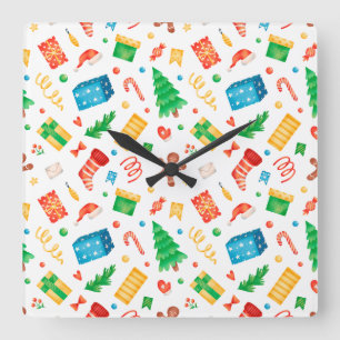 Horloge Carrée bonbons de Noël menthe poivrée bonbons bonbons bon