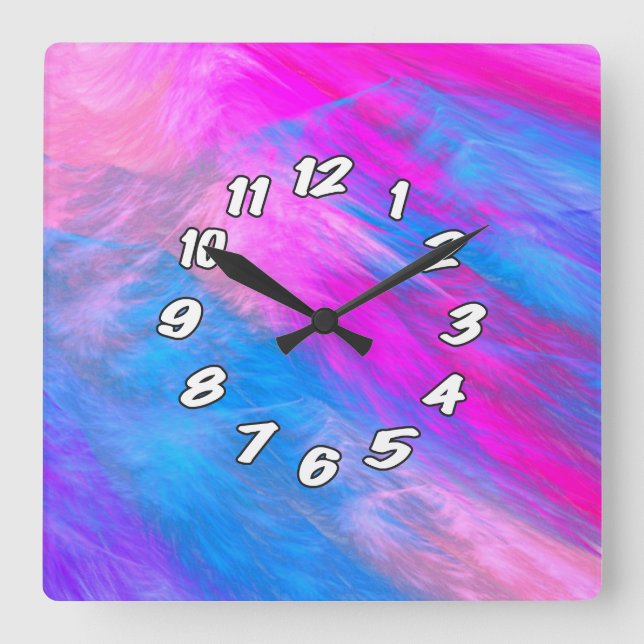 Horloge Carrée Bonbons en coton Abstrait (Recto)