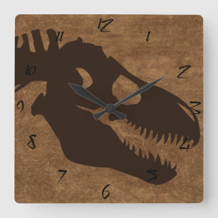 Horloge Carrée Bones T-rex Browns