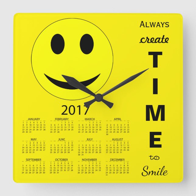 Horloge Carrée Bonne année 2017 Inspirational Calendar (Recto)