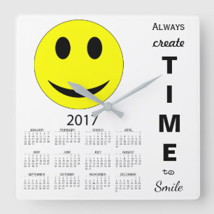 Horloge Carrée Bonne année 2017 Inspirational Calendar